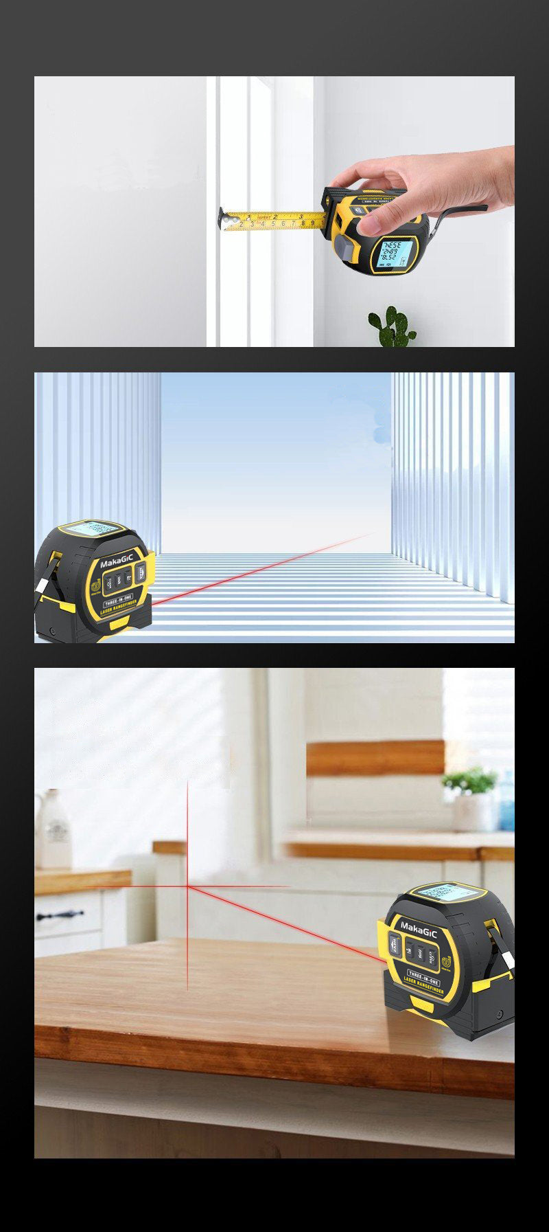 Laser Tape Measure 3-in-1-60m