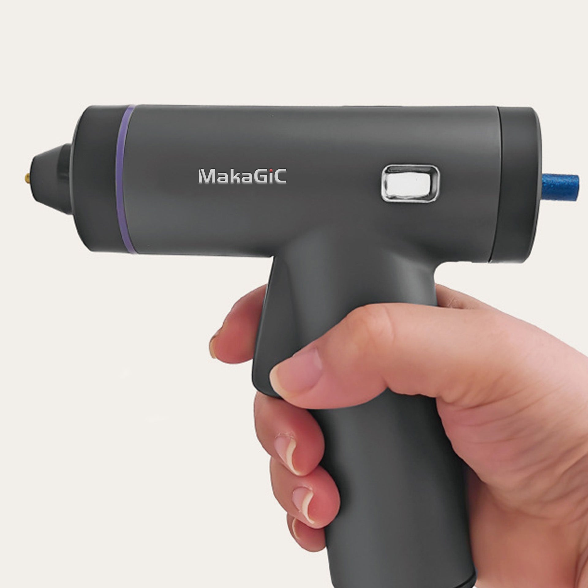 Cordless Hot Glue Gun, 30s Warm-Up, Type-C Rechargeable, Anti-Drip, Kid-Safe with 12 Glue Sticks for Crafts, DIY, Home Repair